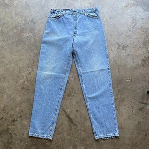 Vintage Levi Orange tab 550 made in usa blue denim jeans light wash 38x34 36x34